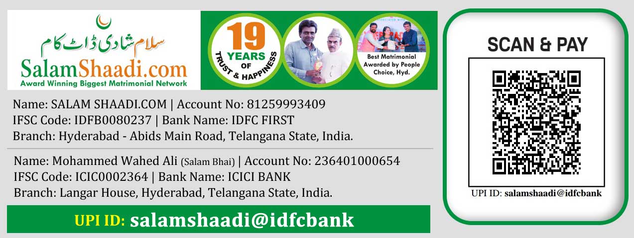 salamshaadi bank details